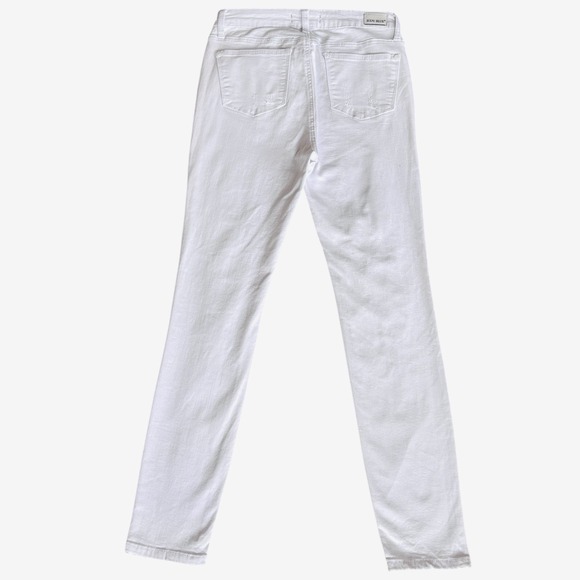 Judy Blue White Skinny Fit Jeans S Sz 7 / 28 Lace Patches Stretch Distressed - Picture 8 of 16